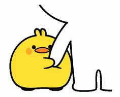 an image of a yellow bird with its head in the corner