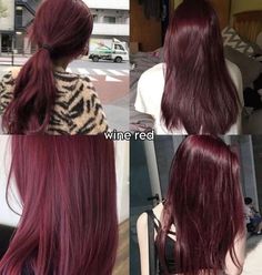 Wine Red Hair Aesthetic, Wine Red Hair Color, Red Hair Colour, Popular Pretty, Korean Hair Color, Wine Hair, Hair Color Underneath