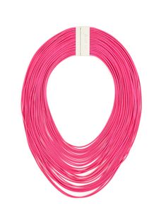 Turn heads with this necklace designed with vivid hues and bold silhouette. Pair this lightweight statement piece on with a maxi or plain white tee for instant glam. -Magnetic Closure -18" Length -4.5" Drop -Nickel and Lead Compliant (Hypoallergenic) Mint And Navy, Plain White Tee, Statement Bib Necklace, Black Clay, Valentine Birthday, Black Hot Pink, Gift For Girls, Rope Necklace, Party Jewelry