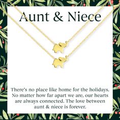 Aunts can be like second moms to their nieces. Share a meaningful message and symbolic jewelry that represents your deep bond. Christmas Elephant, Niece Gifts