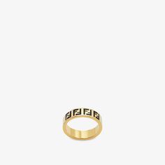 Forever Fendi ring - Gold-colored ring | Fendi Fendi Ring, Fendi Bracelet, Fendi Logo Design, Fendi Store, Gold Color Ring, Fendi Logo, Wide Band Ring, Wide Band Rings, Exclusive Gift