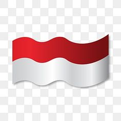 a red and white ribbon with the flag of indonesia on it, transparent background png