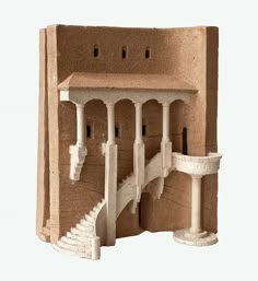 an architectural model of a building with stairs