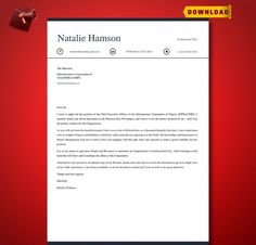 a cover letter for a resume on a red background