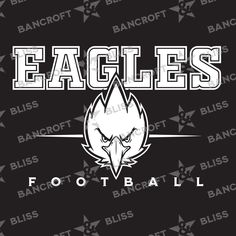 the eagles football logo on a black background