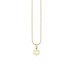 14k yellow gold tiny Jewish star charm necklace. Fine 14k gold lightweight square chain is available in 16" or 18" lengths. This Magen David charm measures appx. 1/4" x 1/4". Jewish Star Necklace, Jewish Necklace, Jewish Star, Star Charm Necklace, Jewish Jewelry, Tiny Star, Star Of David, Pure Gold, Star Charms