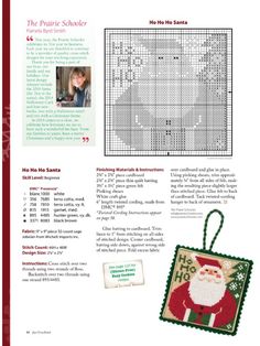 a cross stitch christmas ornament with a santa clause on it's back