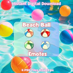 beach ball emotes are floating in the water