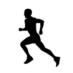 the silhouette of a running man