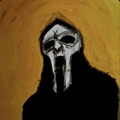 a painting of a man wearing a skeleton mask