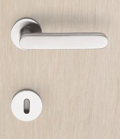 an image of a door handle and knob on a wooden door with light wood grain background