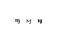 the letter m is made up of two different letters, one in black and white