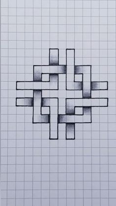 an artistic drawing with squares in the middle