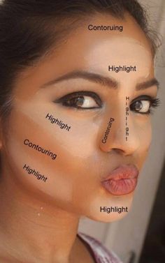 Como contornear el rostro Make Up Mata, How To Contour Your Face, Makeup Contouring, Tutorial Eyeliner, Contour And Highlight, Contour Tutorial, Mekap Mata, Contour Makeup Tutorial, Makeup Tip