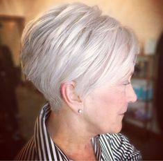 These Short Haircuts for Older Women Flatter at Any Age Short Pixie Cuts For Older Women, Back Of Short Haircuts, Mother Hairstyles, Womens Short Haircuts, Graduated Haircut, Mum Hair, Grey Hairstyle, Hairdo Ideas