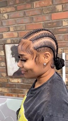 Stitched Braids With Bun, Straight Back Feed In Braids Natural Hair, Feed Ins To The Back With Bun, Straight Back Bun Braids, Feed In With Bun, Straight Backs In A Bun, Straight Back Stitch Braids With Bun, Straight Back Braids Into Bun, Straight Backs With Bun