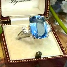 Elegant Ring, Perfect For Engagements And Weddings Arrives New In Original Packaging. Reasonable Offers Accepted On All Items Pet & Smoke Free Home. This Is A Special Order Item. Hot Items Please Allow Addl 7 - 10 Days For Shipping. I Will Include A Free Gift For Your Delay. Pet & Smoke Free Home. This Is A Special Item. Luxury Blue Topaz Rings With Vs Clarity, Birthday Vacation, Barbie Movie, Radiant Cut, Anniversary Party, Beautiful Ring, Wedding Rings For Women, Holiday Christmas, Womens Jewelry Rings