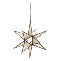 a moravian star hanging from the ceiling