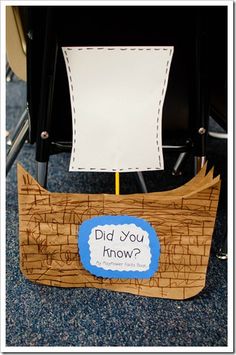 a chair with a sign that says did you know?