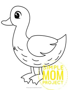 a duck with the words simple mom project on it's back and an image of a