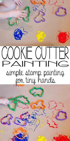 Cookie Cutter Painting - Busy Toddler Art Projects For Toddlers, Projects For Toddlers, Stamp Painting, Preschool Art Projects, Painting Simple, Animal Art Projects, Toddler Art Projects, Toddler Arts And Crafts, Painting Activities