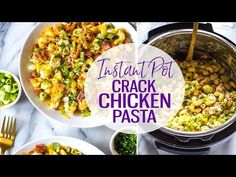 the instant pot crock chicken pasta is ready to be eaten