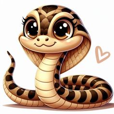 a cartoon snake with big eyes sitting on the ground