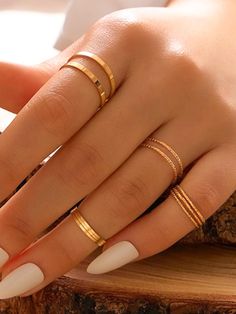 Gold  Collar  Zinc Alloy   Embellished   Women's Fashion Jewelry Delicate Gold Bracelet, Sunburst Ring, Delicate Gold Ring, Gold Bracelet Simple, Dainty Gold Bracelet, Ring Sets Boho, Gold Bracelet Set, Gold Rings Simple