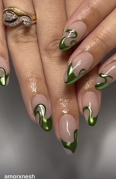 Green Nail Designs, Nagel Tips, Fake Nails With Glue, White Nail, Stick On Nails, Pretty Acrylic Nails, Best Acrylic Nails, Nail Accessories