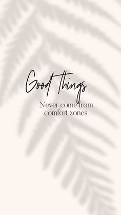 the words god things never come from comfort zones on a white background with palm leaves