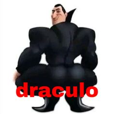 an animated character with the word dracula in front of it's head and hands