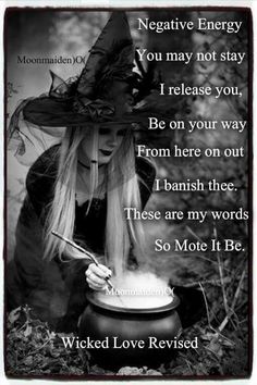 Remove Negative Energy, Witch Quotes, Wiccan Witch, Witch Spell Book, Wicca Witchcraft