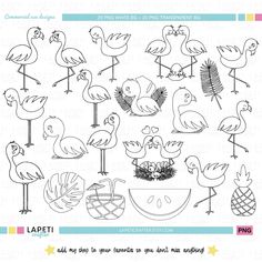 a set of stamps with different birds and plants