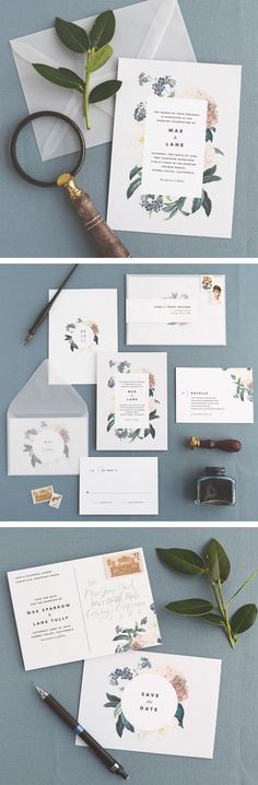 the wedding stationery is laid out and ready to be used