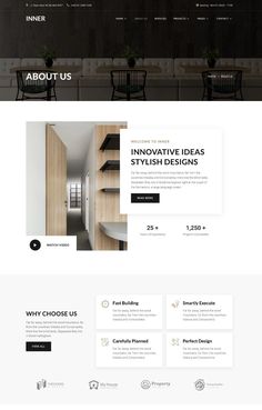 the interior design wordpress theme is clean and modern, with minimalist touches to it