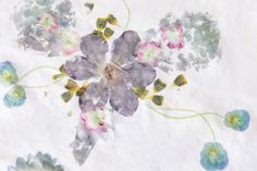 an image of flowers painted on paper with watercolors