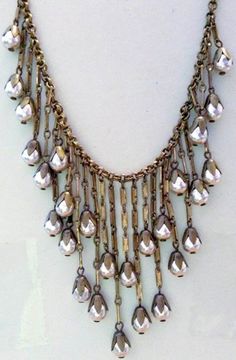 "I have used this chain in countless necklaces. colors are antique sterling plate and bronze plate top chain is 3/8\". www.adadornments.com" Egyptian Necklace, Miriam Haskell Jewelry, Assemblage Jewelry, Miriam Haskell, Popular Jewelry, A Necklace, Diy Schmuck, Bijoux Diy, Vintage Costume Jewelry