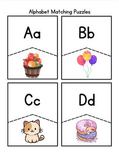 alphabet matching puzzles for kids to practice letter recognition and spelling the letters in their worksheets