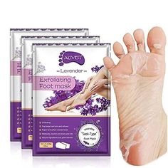 Foot Peel Mask 3 Pack Exfoliator Peel Off Calluses Dead Skin Men Women (Lavender Foot Mask Peel, Foot Peel Mask, Peeling Mask, Cheap Beauty Products, Callus Remover, Foot Mask, Foot Scrub, Foot Soak, Callus Removal