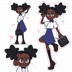 College Homework, Magical Girl Aesthetic, Character Model Sheet, Black Cartoon Characters, Black Anime Characters, Black Artwork, Black Cartoon, Design Course, Animation Design