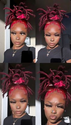 Loc Dye Ideas Dark Skin, Locs Color Combo, Beautiful Dreadlocks, Dyed Natural Hair, Dyed Hair Inspiration