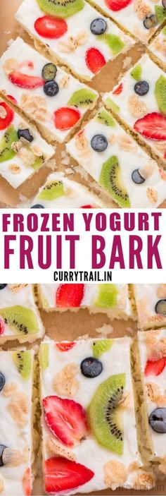 This breakfast frozen yogurt bark is quickeffortless summer breakfast/brunch dishHealthyindulgence and healthy breakfast. Bark Healthy, Frozen Yogurt Fruit, Fruit Bark, Healthy Frozen Yogurt, Frozen Fruit Recipes, Healthy Fruit Snacks, Healthy Fruit Desserts, Fruit Recipes Healthy