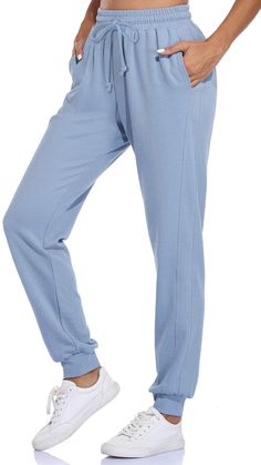 High Waisted Sweatpants, Workout Sweatpants, Tapered Sweatpants, Sweatpants With Pockets, Bottom Workout, Yoga Pants With Pockets, Athleisure Women, Cotton Sweatpants, Drawstring Jogger