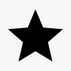 a black star sticker on a white background