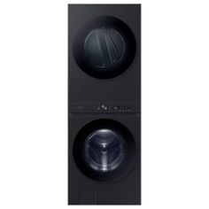 the front load washer and dryer in black