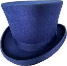 Blue Formal Winter Hat, Formal Blue Winter Hat, Classic Blue Winter Hat, Classic Blue Cap Hat, Classic Fitted Blue Hat, Fitted Blue Flat Cap, Victorian Tuxedo, Top Hat, Wool Felt