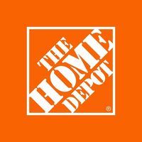 the home depot logo is shown on an orange square with white letters that read'the home depot '