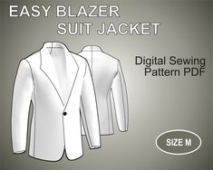 an easy blazer suit jacket sewing pattern is shown