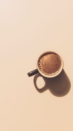 a coffee cup sitting on top of a table