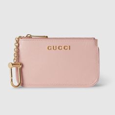 Nib Pink Gucci Key Pouch Gucci Key Pouch, Designer Key Holder, Car Keychain Ideas, Key Pouch, Designer Wallets, Pretty Bags, Fall Accessories, Gucci Accessories, Key Case